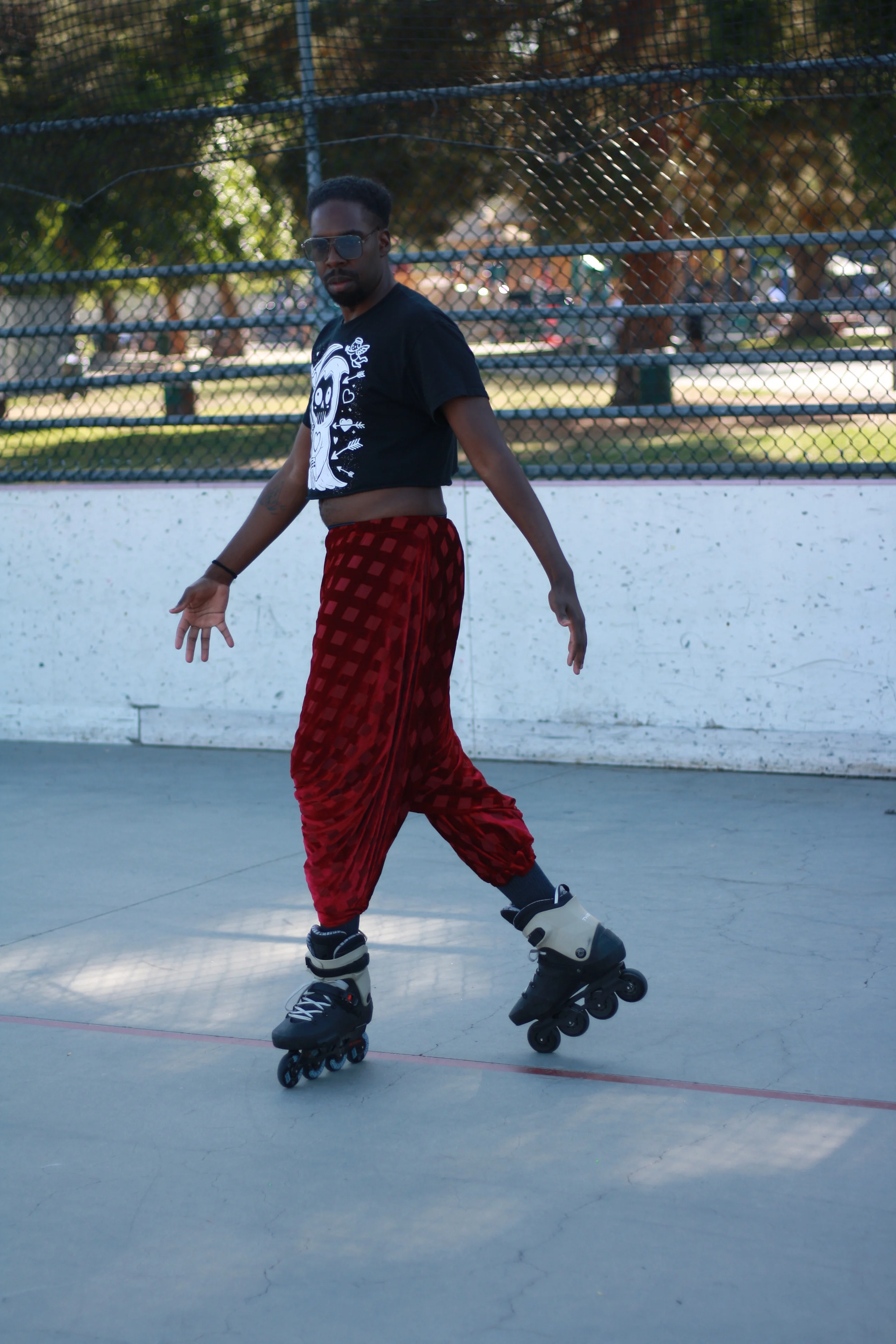 Coco Lavelle skating at an outdoor rink